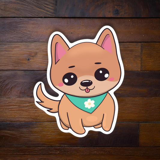 Cute Dog Sticker, Dog Sticker, Kawaii Sticker, Kawaii Dog Sticker, Vinyl Stickers, Cute Sticker, Laptop Sticker, Bumper Sticker,