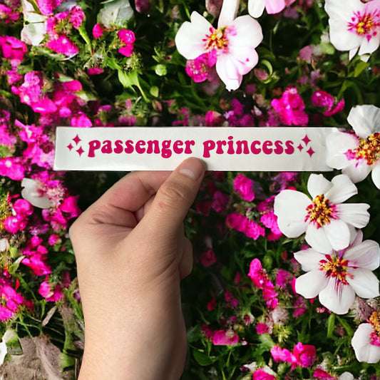 Passenger Princess Sticker, Multiple Sizes And Colors, Passenger Princess Decal, Passenger Princess Vinyl Decal, Mirror Sticker Mirror Decal
