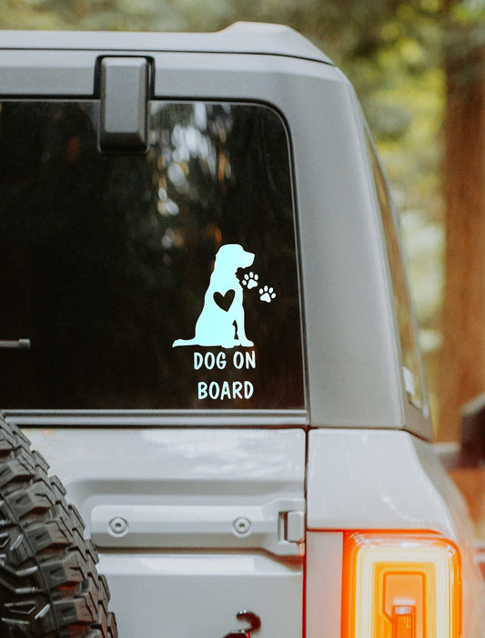 Dog On Board Vinyl Decal - Multiple Colors Available, Pet Decal, Car Decal, Dog Decal, Vinyl Decal, Dog, Puppy Sticker, Puppy